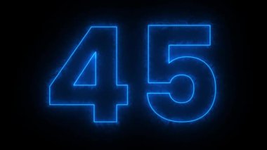 Siyah arkaplanda mavi ışık numarası 50