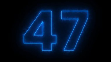 Siyah arkaplanda mavi ışık numarası 50