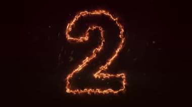 Siyah arkaplanda 5 numaralı kıvılcımları yakmak