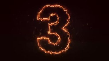 Siyah arkaplanda 5 numaralı kıvılcımları yakmak