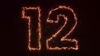 Siyah arkaplanda 5 numaralı kıvılcımları yakmak