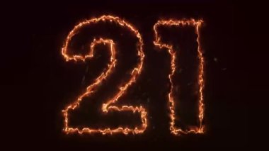 Siyah arkaplanda 5 numaralı kıvılcımları yakmak