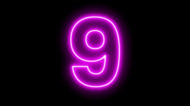 Parlak pembe Neon Numara CanlandırmasıName 