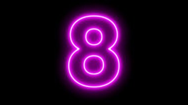 Parlak pembe Neon Numara CanlandırmasıName 