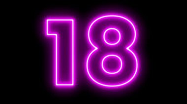 Parlak pembe Neon Numara CanlandırmasıName 