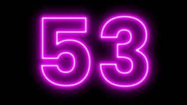 Siyah arkaplanda 3 d neon pembe ışık numarası 6
