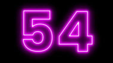 Siyah arkaplanda pembe renkli neon numara 65