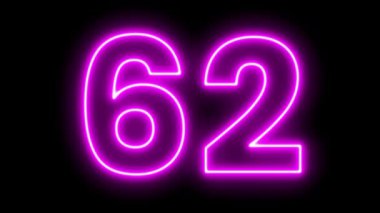 Siyah arkaplanda neon biçiminde 6 numaralı neon..