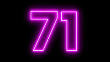 Neon numara 7 işareti. vektör illüstrasyonu