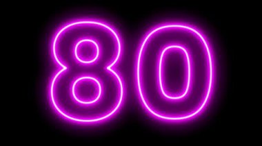 Siyah arkaplanda neon ışığı numarası 9.