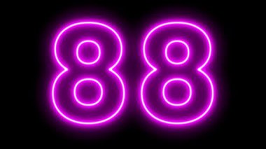 6 numaralı neon ışığı siyah arkaplanda izole edildi