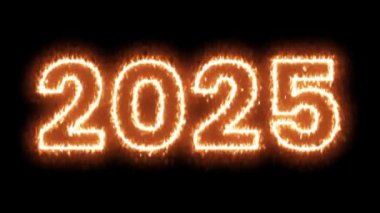 Yeni yılın kutlu olsun. Yangından yapılmış siyah izole bir arkaplan.