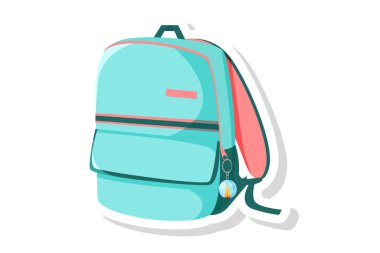 Okul Çantası Etiketi Vektör İllüstrasyonu