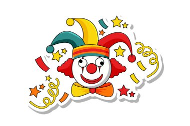 palyaço yüzü vektör illüstrasyonu