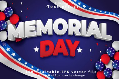 Anma Günü Düzenlenebilir Metin Efekti 3B Kabartma Modern Biçimi