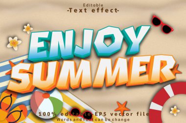 Yaz Düzenlenebilir Metin Efekti 3d Çizgi Film Biçiminin keyfini çıkarın