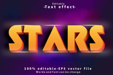 Yıldızlar Düzenlenebilir Metin Efekti 3B Kabartma Modern Biçim
