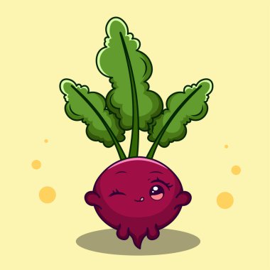 Sevimli Mutlu Göz Kırpan Pancar Çizimi