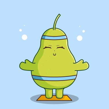 Tatlı Yapan Yoga Armut Çizimi