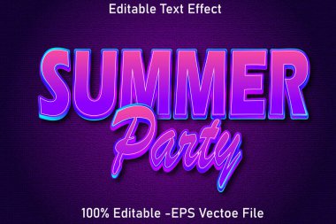 YAZ PARTY _ düzenlenebilir metin efekti 3d kabartma _ biçim tasarımı