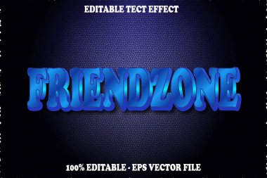 FRIENDZone düzenlenebilir metin efekti 3d kabartma stili tasarımı