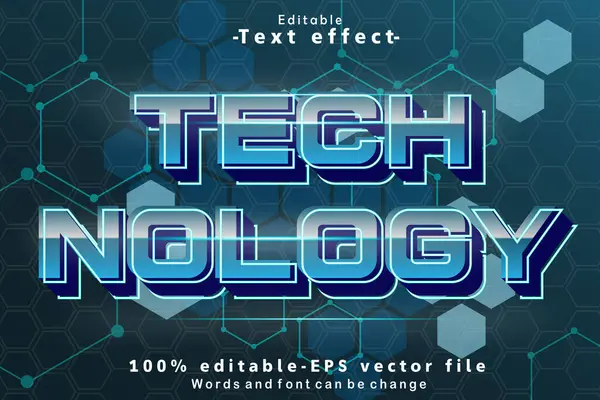 Teknoloji Düzenlenebilir Metin Efekti 3B Modern Biçim