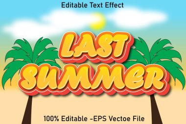 son yaz düzenlenebilir metin efekti 3d kabartma stili tasarımı