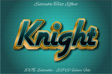 KNIGHT düzenlenebilir metin efekti 3d kabartma biçimi tasarımı