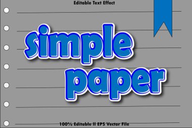 Basit Kağıt Düzenlenebilir Metin Efekti