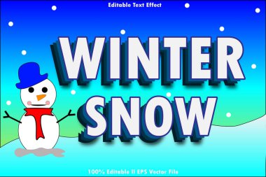 Kış Karı Düzenlenebilir Metin Efekti