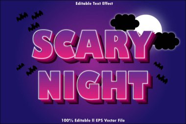 Korkunç Gece Düzenlenebilir Metin Efekti
