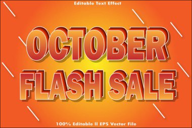 Ekim Flash Satışları Düzenlenebilir Metin Efekti