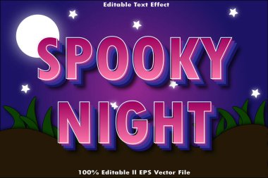 Ürkütücü Gece Düzenlenebilir Metin Efekti