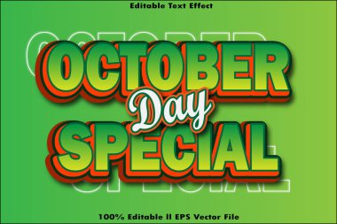 Özel Ekim Günü Düzenlenebilir Metin Efekti