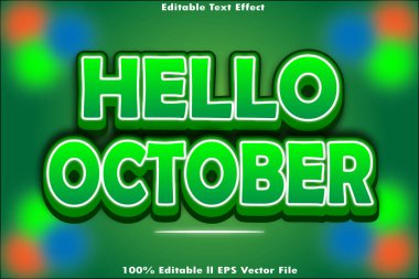 Merhaba Ekim düzenlenebilir metin efekti