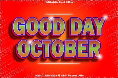 İyi Gün Ekim Düzenlenebilir Metin Efekti