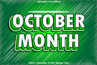 Ekim Ayının Düzenlenebilir Metin Efekti