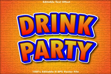 İçki Partisi Düzenlenebilir Metin Efekti