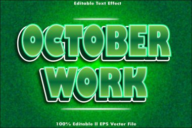 Ekim Çalışma Düzenlenebilir Metin Efekti