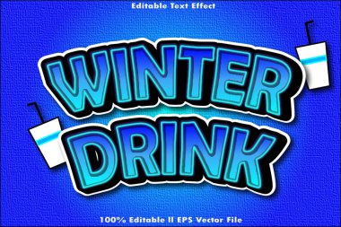 Kış İçeceği Düzenlenebilir Metin Efekti