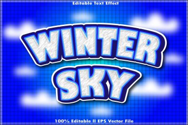 Kış Gökyüzü Düzenlenebilir Metin Efekti