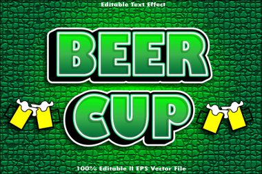 Bira Kupası Düzenlenebilir Metin Efekti