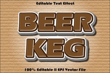Bira Fıçısı Düzenlenebilir Metin Efekti