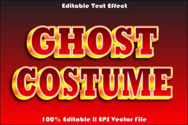 Hayalet Kostümü Düzenlenebilir Metin Efekti