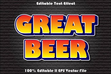 Büyük Bira Düzenlenebilir Metin Efekti
