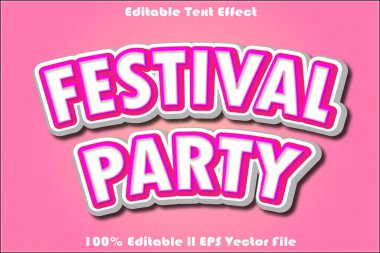 festival partisi düzenlenebilir metin efekti