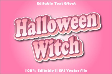 Cadılar Bayramı Cadısı Düzenlenebilir Metin Efekti