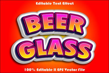 Bira Bardağı Düzenlenebilir Metin Efekti
