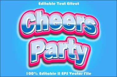 Cheers Party Düzenlenebilir Metin Efekti