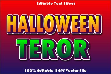 Cadılar Bayramı Terörü Düzenlenebilir Metin Efekti